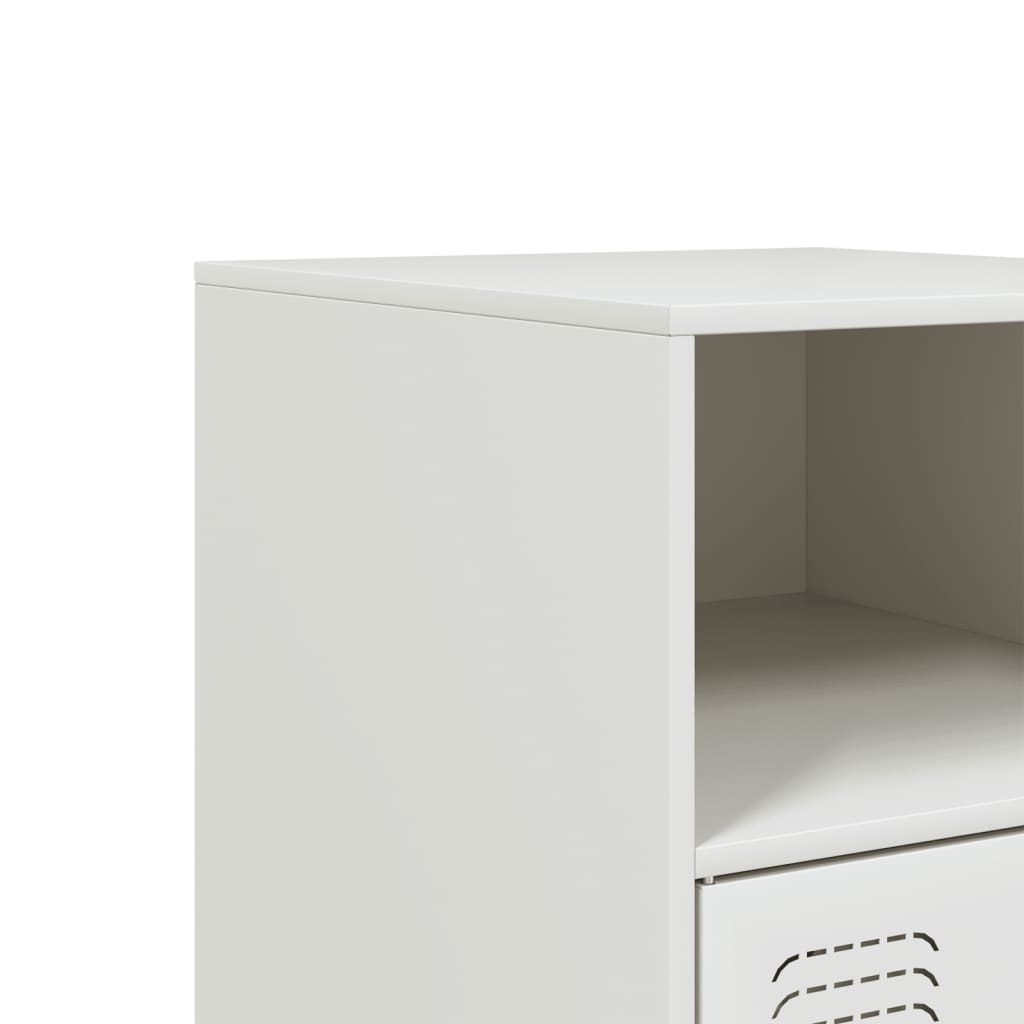 Mesa de cabeceira 34,5x39x62 cm aço branco