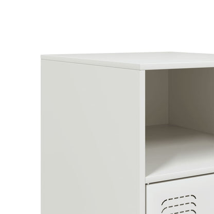 Mesa de cabeceira 34,5x39x62 cm aço branco