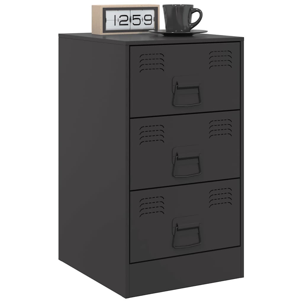 Mesa de cabeceira 34,5x39x62 cm aço preto
