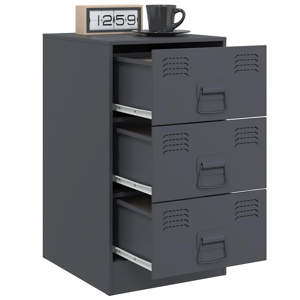 Mesas de cabeceira 2 pcs 34,5x39x62 cm aço antracite