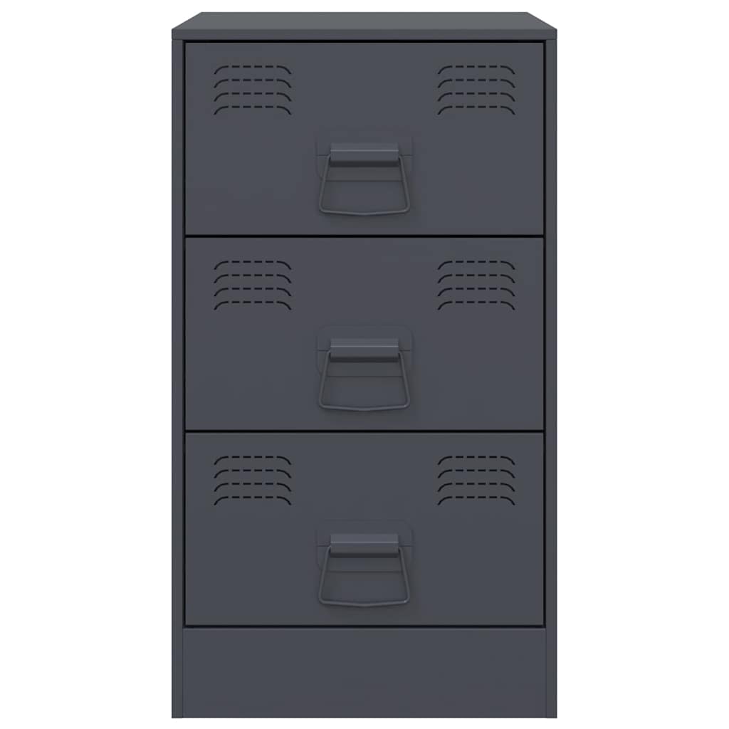 Mesas de cabeceira 2 pcs 34,5x39x62 cm aço antracite