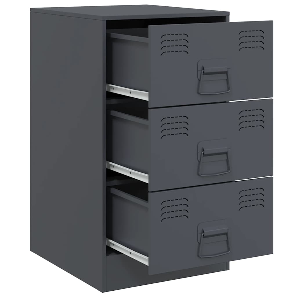 Mesas de cabeceira 2 pcs 34,5x39x62 cm aço antracite