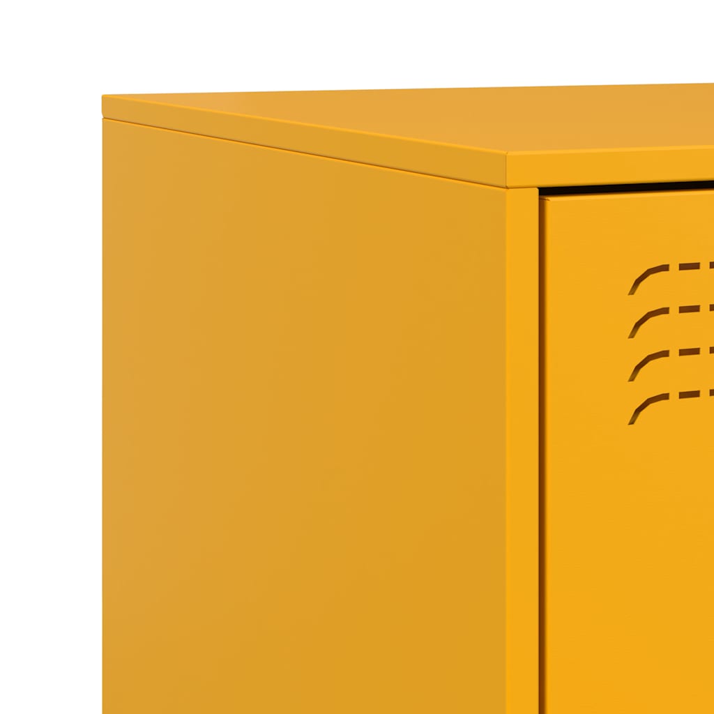 Mesa de cabeceira 34,5x39x62 cm aço amarelo mostarda