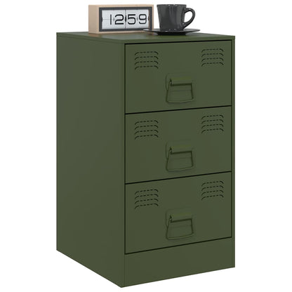 Bedside table 34.5x39x62 cm olive green steel