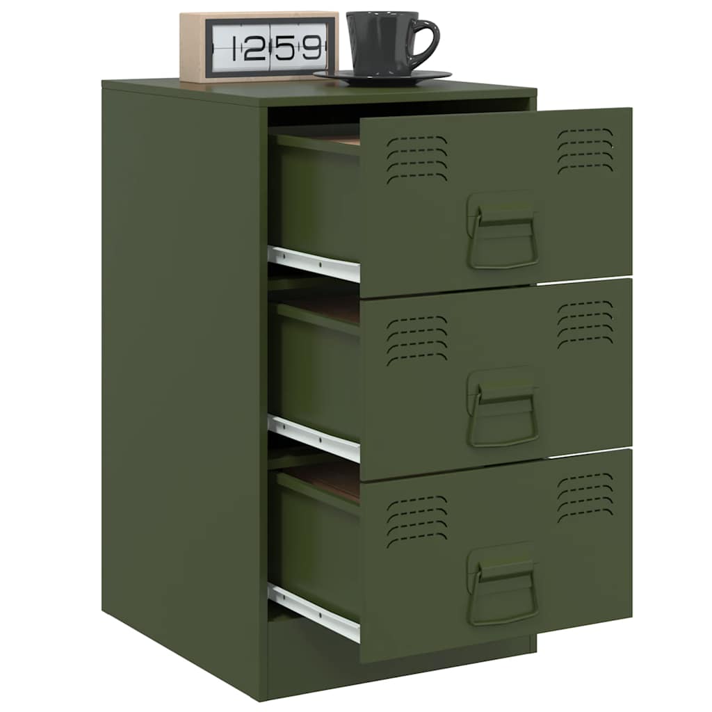 Bedside table 34.5x39x62 cm olive green steel