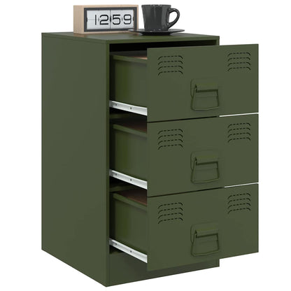 Bedside table 34.5x39x62 cm olive green steel