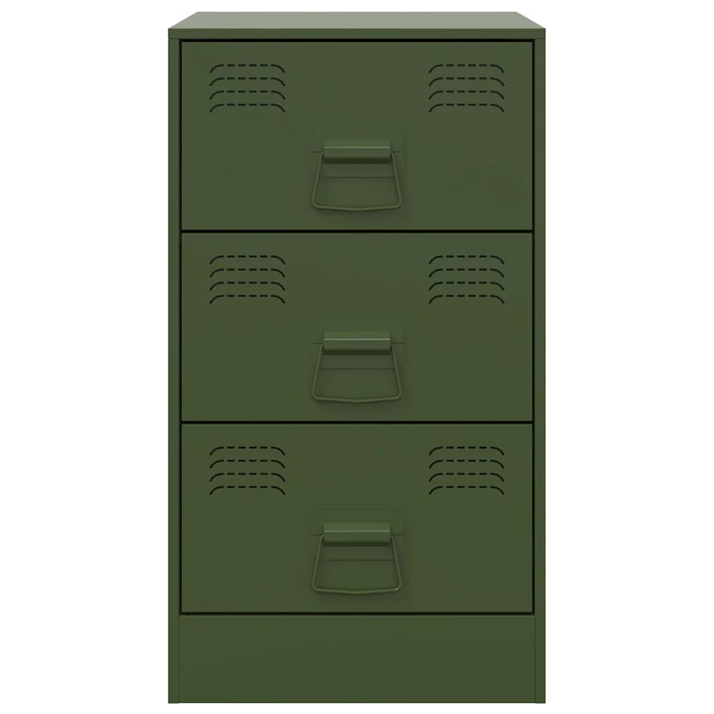 Bedside table 34.5x39x62 cm olive green steel