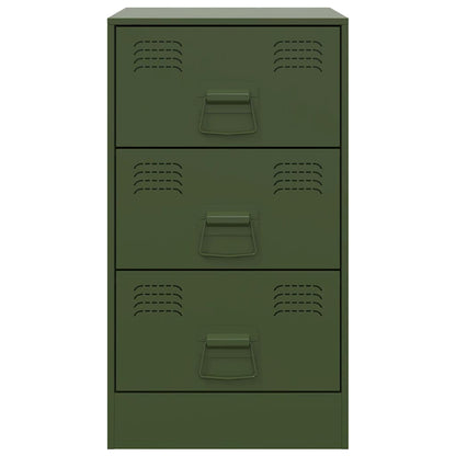 Bedside table 34.5x39x62 cm olive green steel