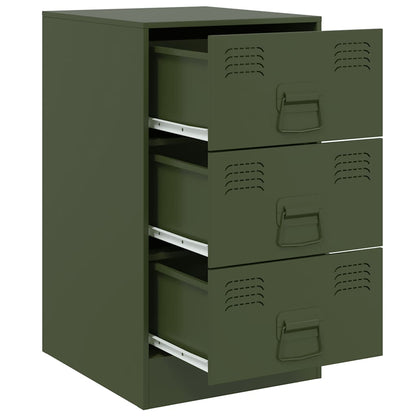 Bedside table 34.5x39x62 cm olive green steel
