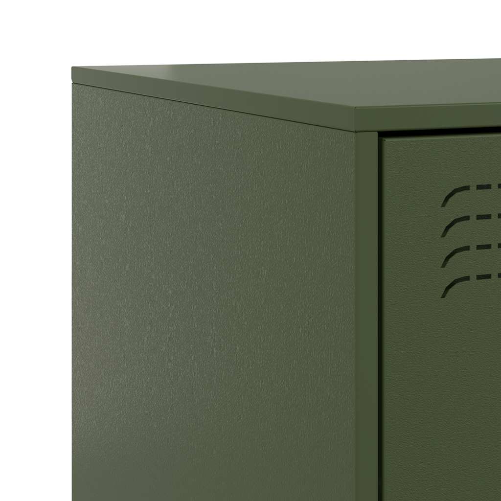 Bedside table 34.5x39x62 cm olive green steel