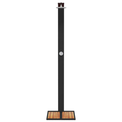 Outdoor shower 50x55x224 cm PE wicker/acacia wood black