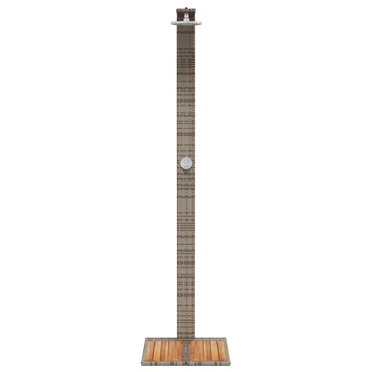 Outdoor shower 50x55x224 cm PE wicker/acacia wood grey