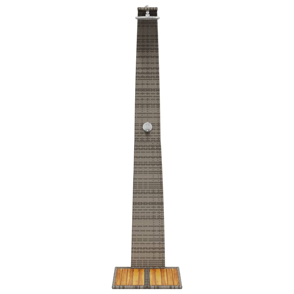 Outdoor shower 55x60x224 cm PE wicker/grey acacia wood