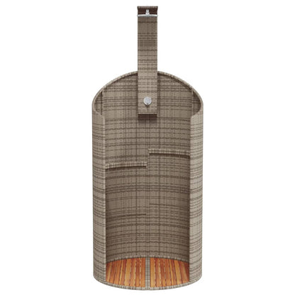 Outdoor shower 100x100x241.5 cm PE wicker/grey acacia wood