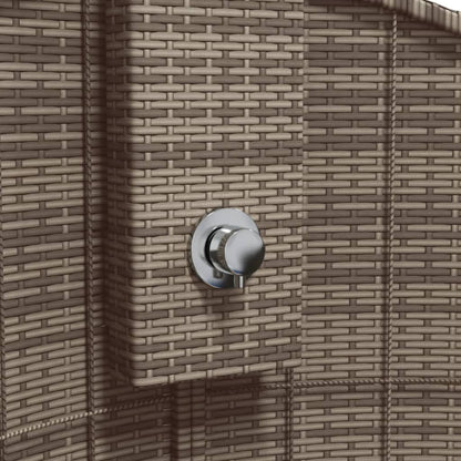 Outdoor shower 100x100x241.5 cm PE wicker/grey acacia wood