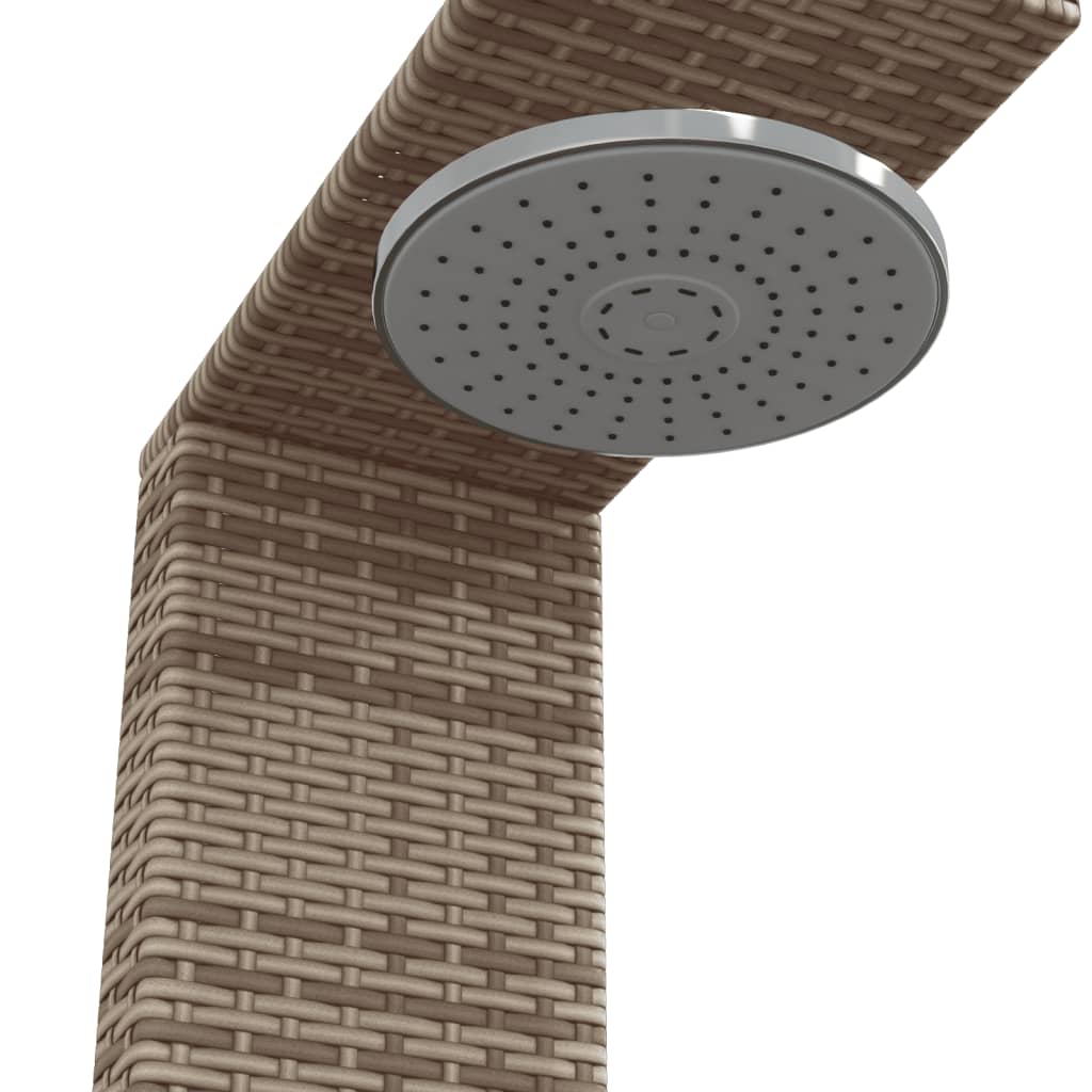 Outdoor shower 100x100x241.5 cm PE wicker/grey acacia wood