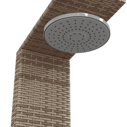 Outdoor shower 100x100x241.5 cm PE wicker/grey acacia wood