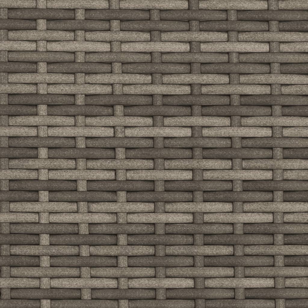 Sun loungers with table 2 pcs PE rattan grey