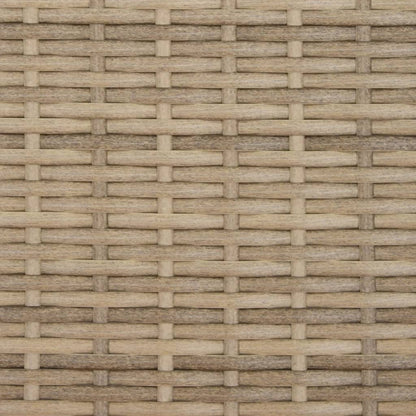 Sun loungers with table 2 pcs PE rattan beige