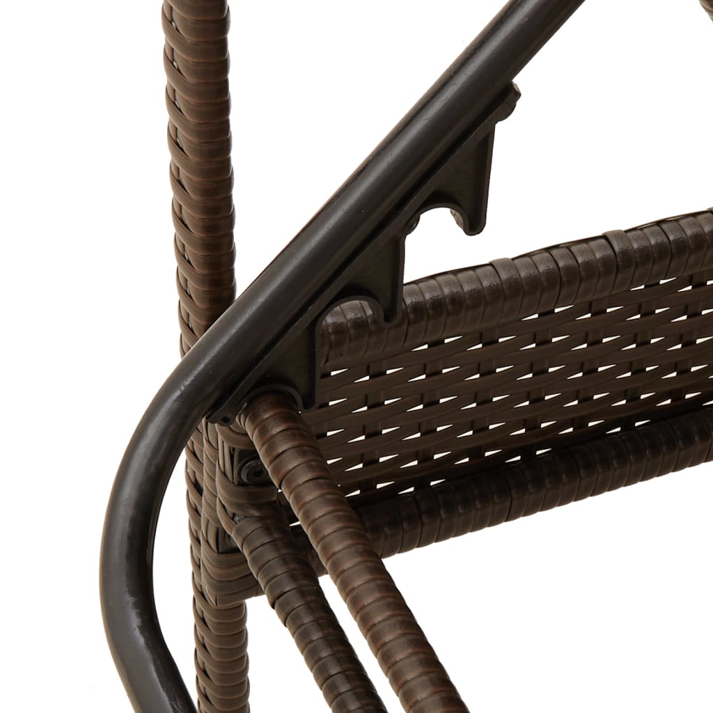Sun lounger with cushion 63x200x81 cm brown PE wicker
