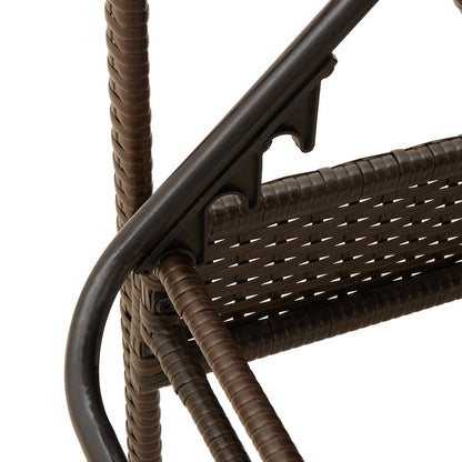 Sun lounger with cushion 63x200x81 cm brown PE wicker