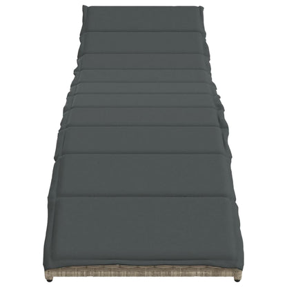 Sun lounger with cushion 55x199x50 cm PE wicker