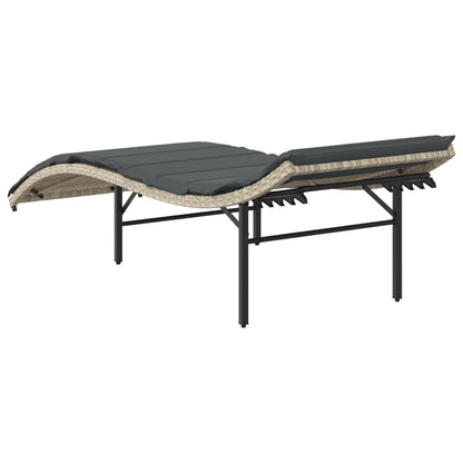 Sun lounger with cushion 55x199x50 cm PE wicker