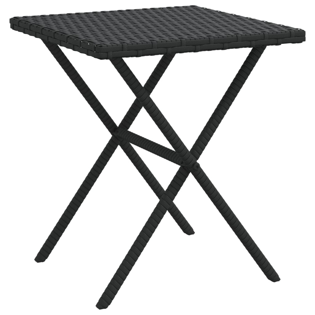 Sun loungers with table 2 pcs black PE rattan