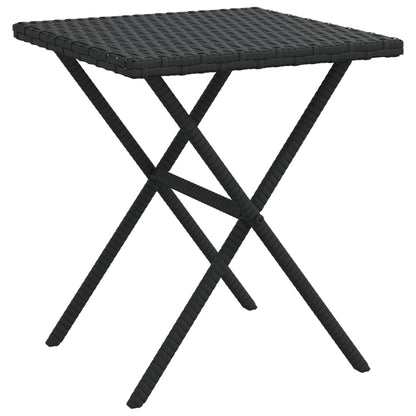 Sun loungers with table 2 pcs black PE rattan