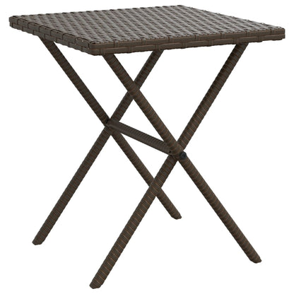 Sun loungers with table 2 pcs PE rattan brown