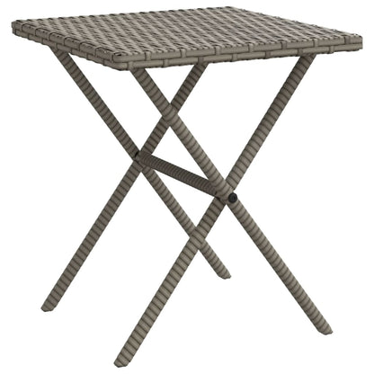 Sun loungers with table 2 pcs PE rattan grey