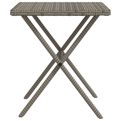 Sun loungers with table 2 pcs PE rattan grey