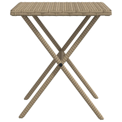 Sun loungers with table 2 pcs PE rattan beige