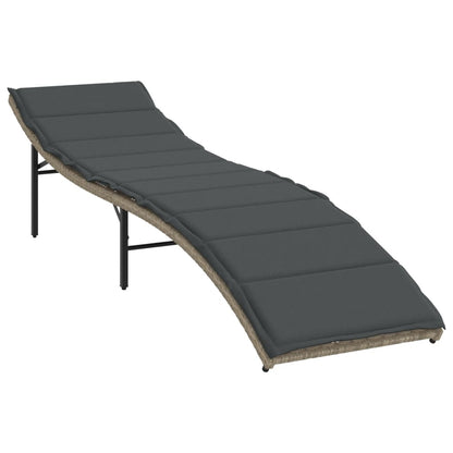 Sun loungers with table 2 pcs PE rattan light grey