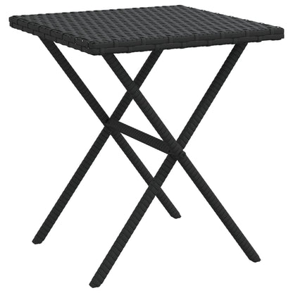 Sun loungers with table 2 pcs black PE rattan