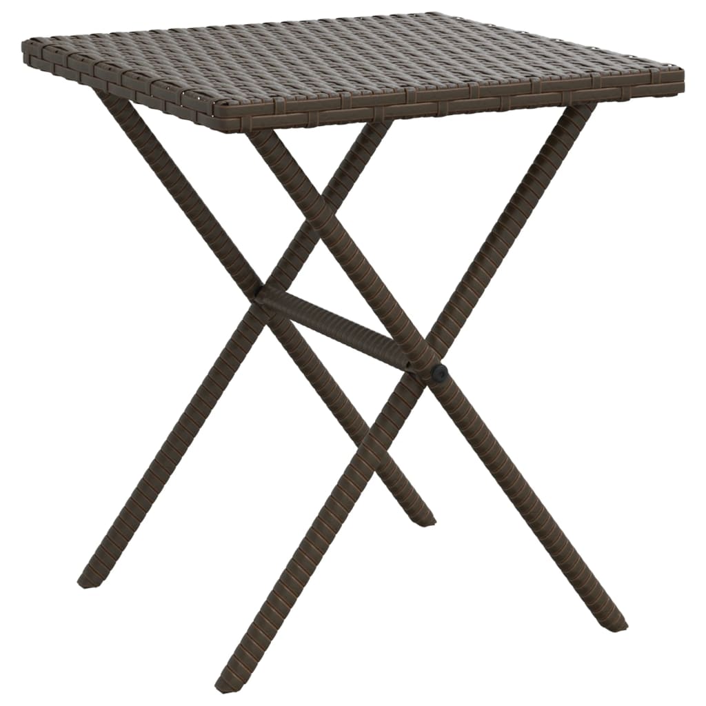 Sun loungers with table 2 pcs PE rattan brown