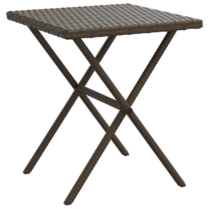 Sun loungers with table 2 pcs PE rattan brown