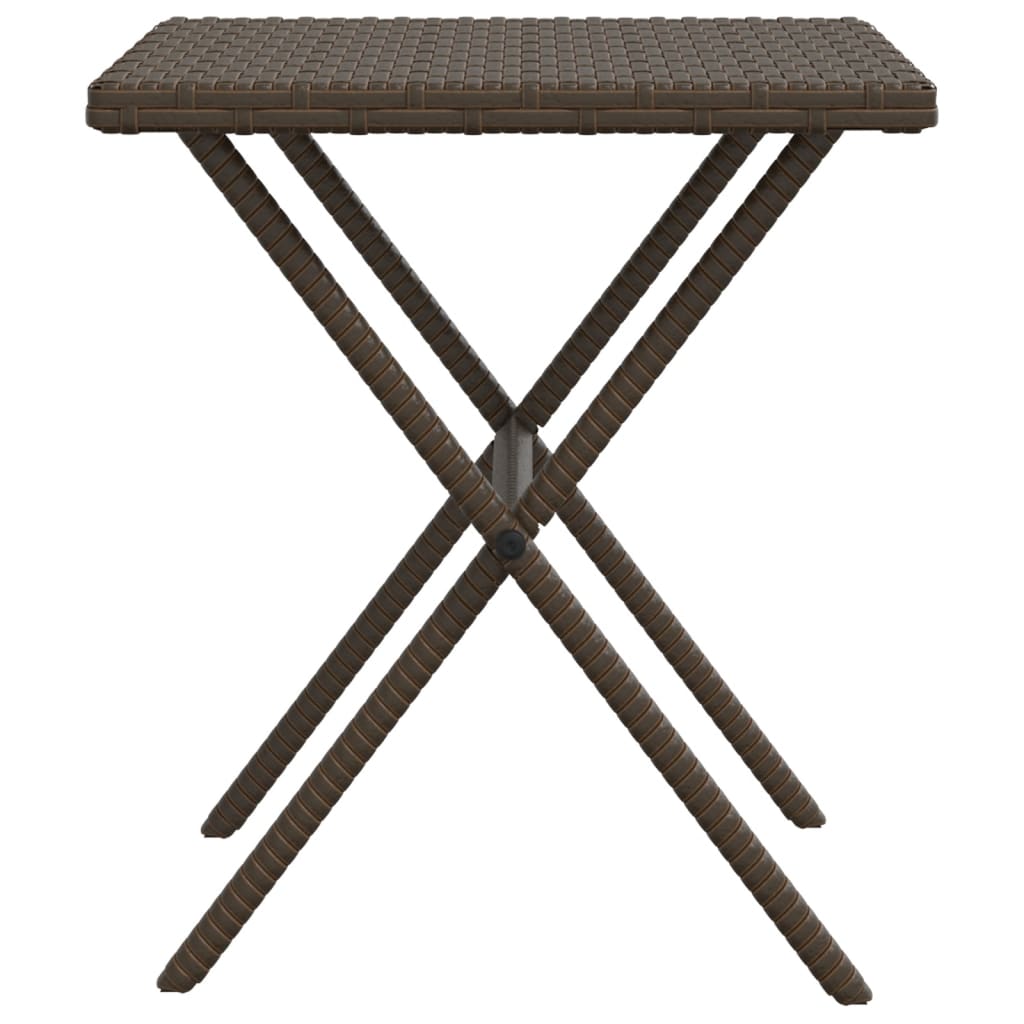 Sun loungers with table 2 pcs PE rattan brown