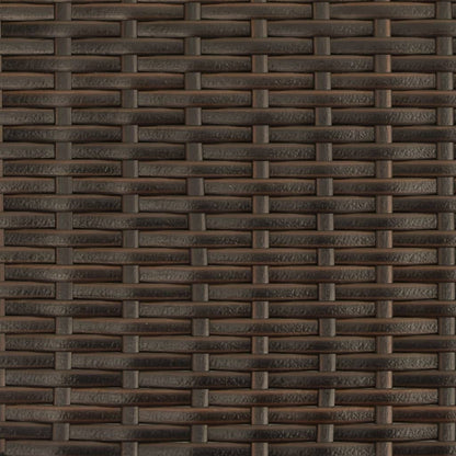Sun lounger with brown poly rattan cushions