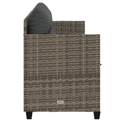 Grey poly rattan sun lounger with cushions