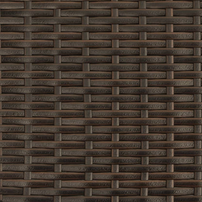 Brown PE wicker sun lounger with cushions