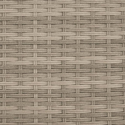 Sun lounger with cushions in light grey poly rattan