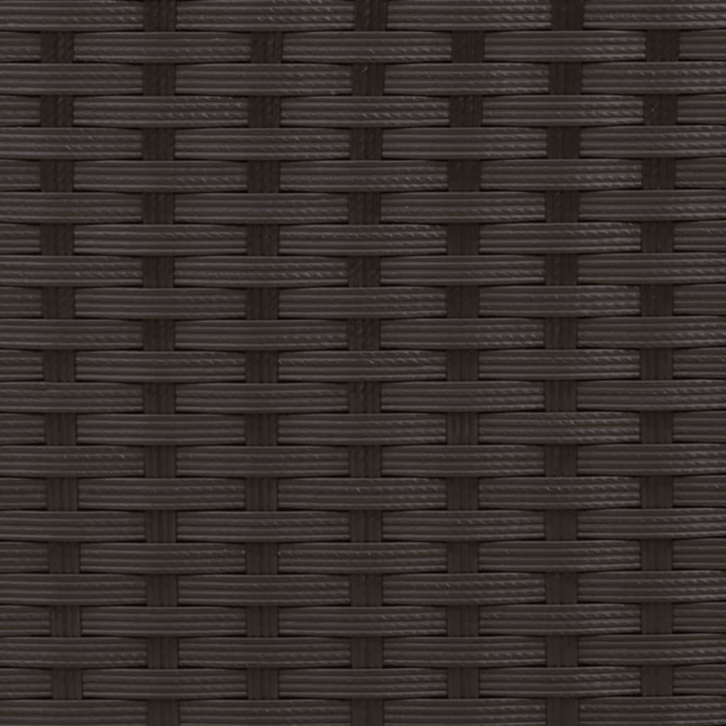 Sun lounger with canopy and cushions in black PE wicker