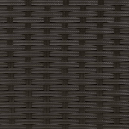 Sun lounger with canopy and cushions in black PE wicker