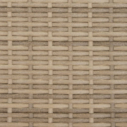 Sun lounger with canopy and cushions in beige PE wicker