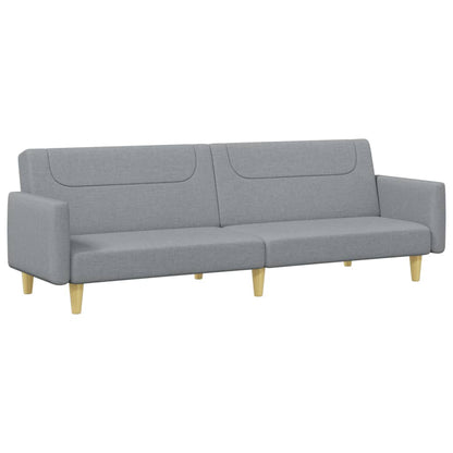 Sofá-cama de 2 lugares c/ apoio de pés tecido cinzento-claro