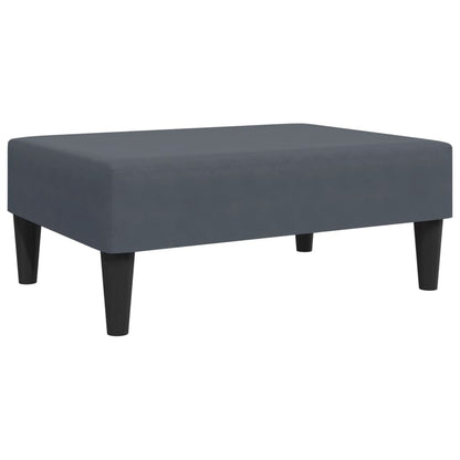2 pcs conjunto de sofás com almofadas veludo cinzento-escuro