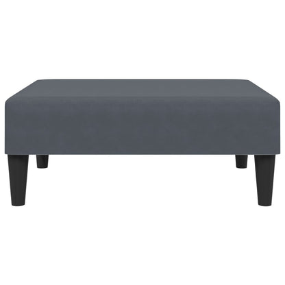2 pcs conjunto de sofás com almofadas veludo cinzento-escuro