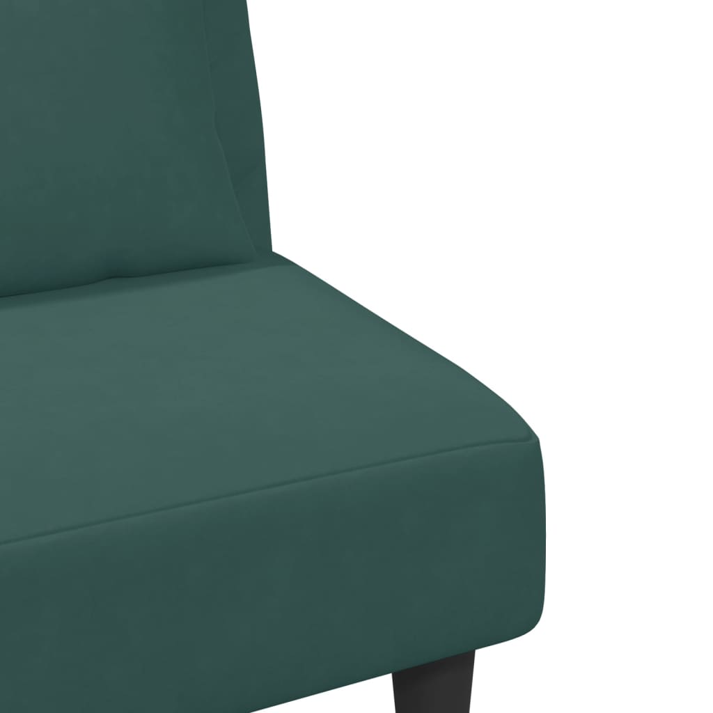 2 pcs conjunto de sofás com almofadas veludo verde-escuro