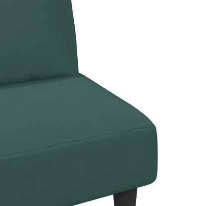 2 pcs conjunto de sofás com almofadas veludo verde-escuro
